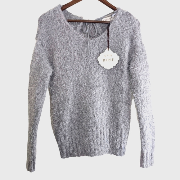 Knox Rose | Sweaters | Knox Rose Heather Gray Knit Lace Back Pullover  Sweater New | Poshmark